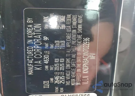 2022 Kia Sportage Ex z USA, uszkodzony, nr VIN KNDPN3ACXN7022936